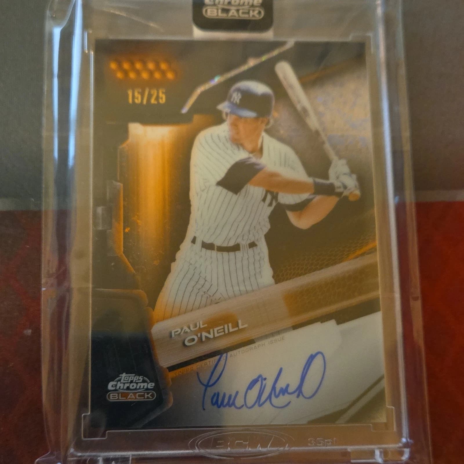 2026 Topps Chrome Black Paul O'Neill Yankees Auto Orange Refractor #CBA-PO 15/25